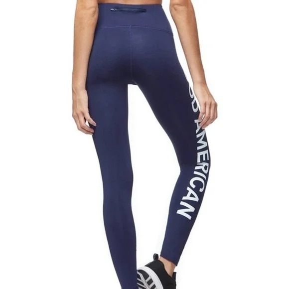 Good American The Core Power Legging, Navy w/ Side Logo, Size 0 (XS) - Picture 3 of 10